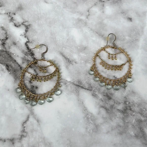 Hanging beaded earrings, bought at banana republic - Picture 2 of 4